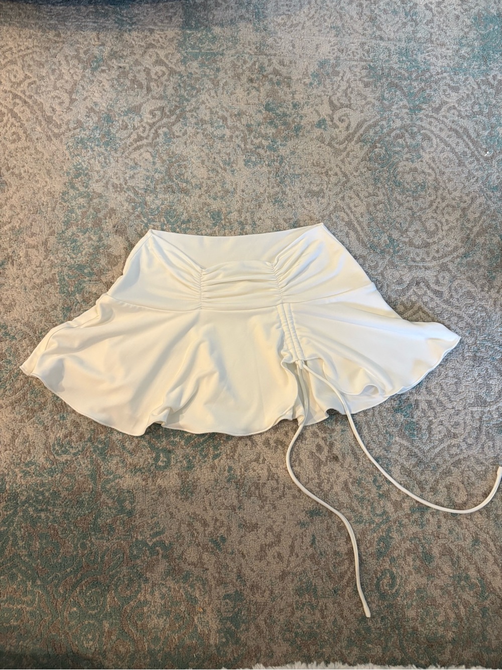 I.AM.GIA White Ruched Mini Skirt